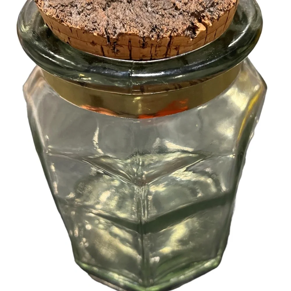 Vintage/HTF Ben Rickert Apothecary Octogonal Glass Jar w. Cork Lid